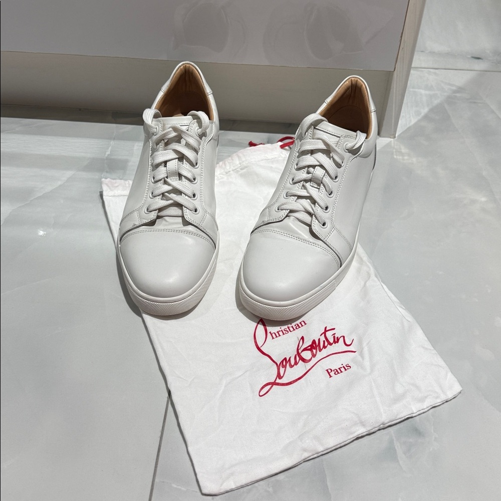 Christian Louboutin Classic White Leather Sneakers